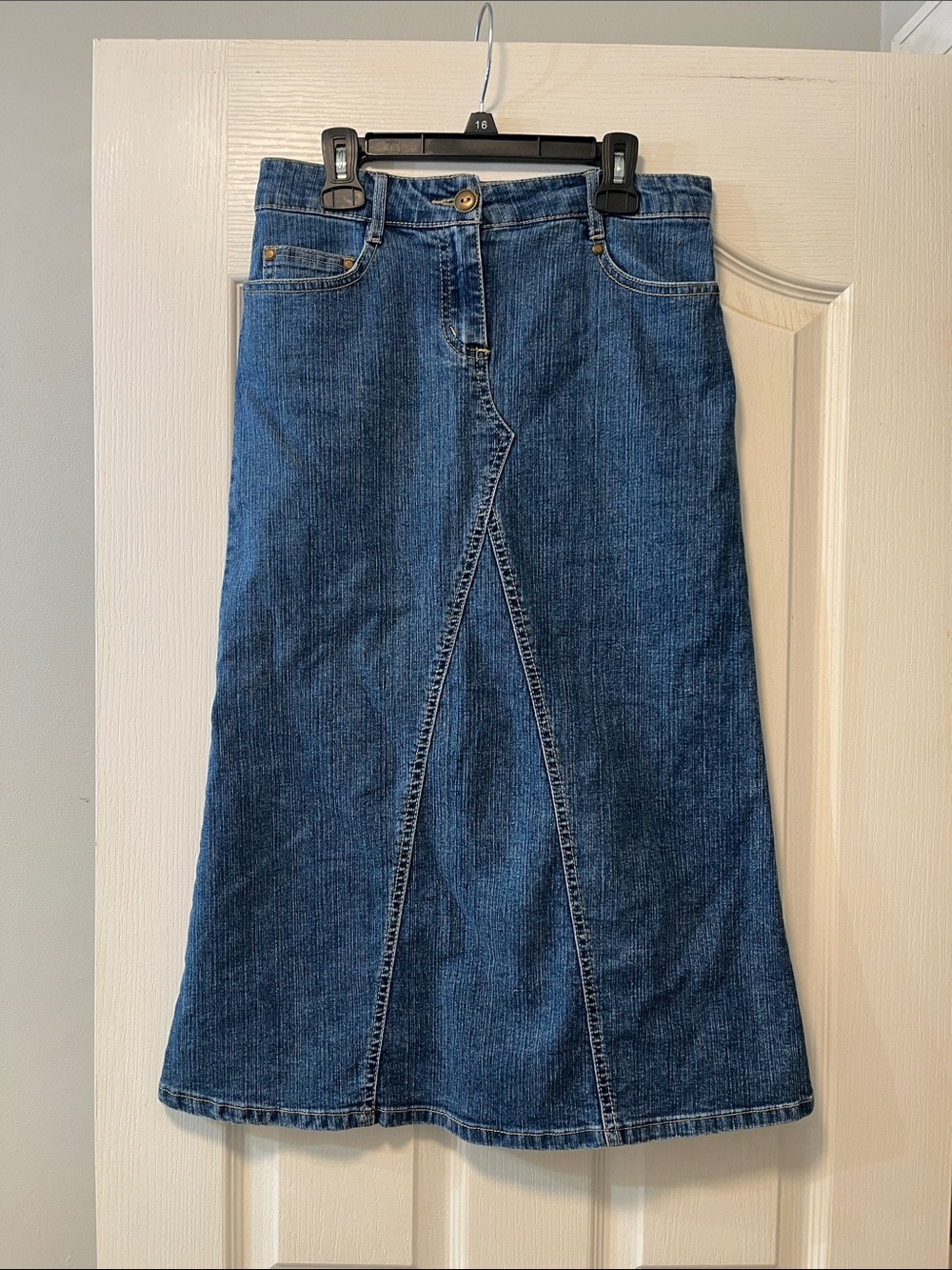 My Michelle Mid-Blue Denim A-Line Skirt